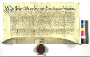 Johann Caspar, Deutschmeister, ernennt Daniel v. Priort zum Statthalter der Ballei Hessen.
