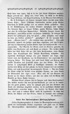Unter den schulentlassenen Fürsorgezöglingen.