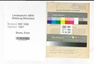 Entnazifizierung Erich Bruns , geb. 15.03.1911 (Bankbeamter)