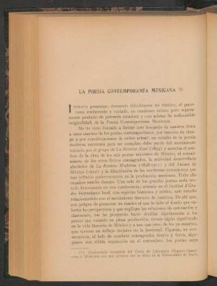 La poesía contemporánea mexicana