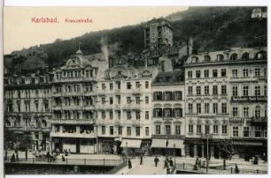 Karlsbad. Kreuzstraße mit Haus Stockholm und Deutscher Kaiser