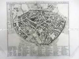 Befestigungsdarstellung der Stadt Viterbo in Italien, um 1650.