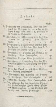 397 Inhaltsverzeichnis