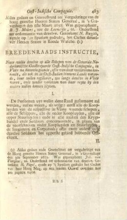 Breedenraads instructie