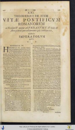XXI. Theoderici De Niem Vitae Pontificum Romanorum.