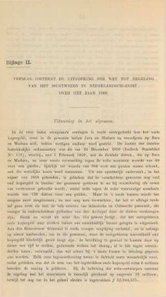 Bijlage II. Verslag omtrent de uitvoering der wet tot regeling van het muntwezen in Nederlandsch-Indie, over het jaar 1860