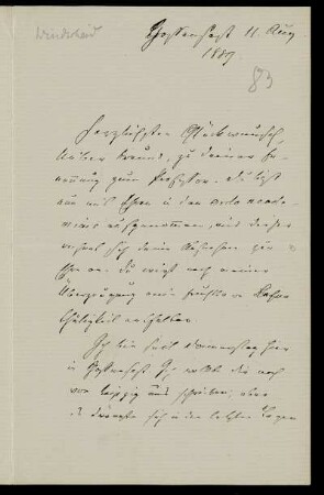 Nr. 13: Brief von Bernhard Windscheid an Gottlieb Planck, 11.8.1889