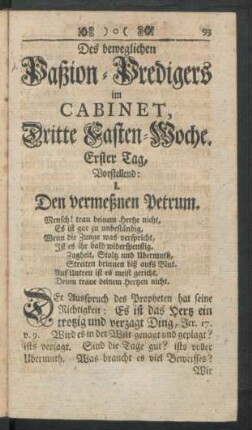 Die dritte Fasten-Woche
