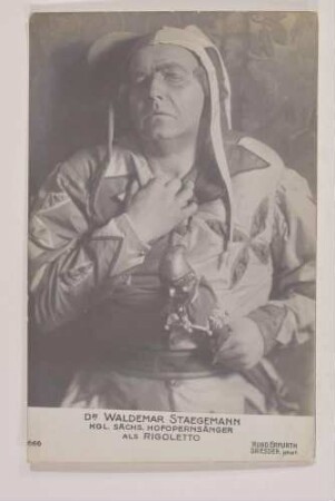 Rollenbildnis Woldemar Staegemann als "Rigoletto"