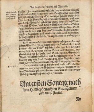 Am ersten Sontag nach den h. Weyhenachten Euangelium Luce am ij. Capitel. [bis Am andern Sontag nach Weyhenachten , Euangelium Matthei ij..]