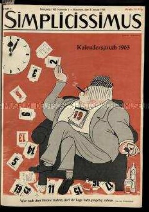 Satirische Zeitschrift Simplicissimus. Jahrgang 1963
