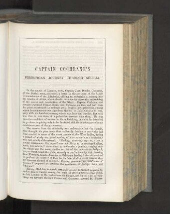 Captain Cochrane's pedestrian journey through Siberia.