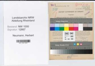 Entnazifizierung Herbert Neumann, geb. 01.11.1908 (Stellmacher)