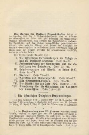 I. Die öffentichen Delegirten-Versammlungen.