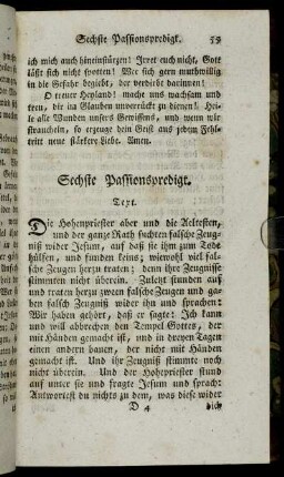 Sechste Passionspredigt.