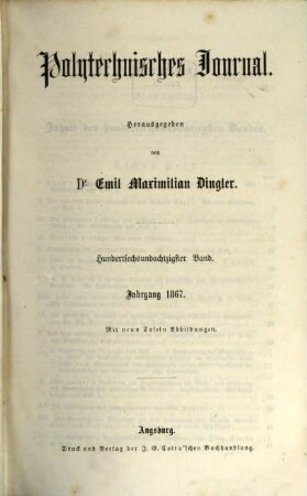 Polytechnisches Journal. 186. 1867