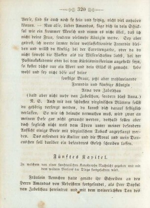 Fünftes Kapitel. In welchem von einer fürchterlichen Katastrophe Nachricht gegeben und mit dem weitern Verlauf der Dinge fortgefahren wird