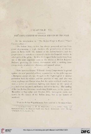 Chapter VI – The employment of Indian troops in the war