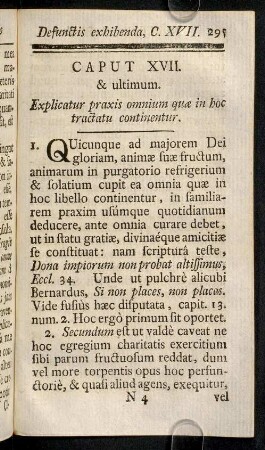 295-309, Caput XVII. & ultimum. Explicatur praxis omnium quae in hoc tractatu continentur.