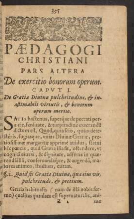 Caput I. De Gratiae Divinae ...