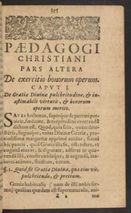 Caput I. De Gratiae Divinae ...