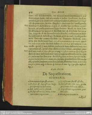 Cap. XXIX. De Sequestratione