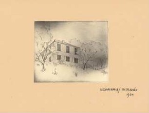 Haus Wagner, Brüx: Foto von Inv.Nr. 35516: Perspektivische Ansicht Gartenseite