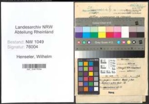 Entnazifizierung Wilhelm Henseler , geb. 14.05.1901 (Dreher)