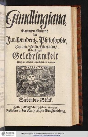 Gundlingiana Siebentes Stück