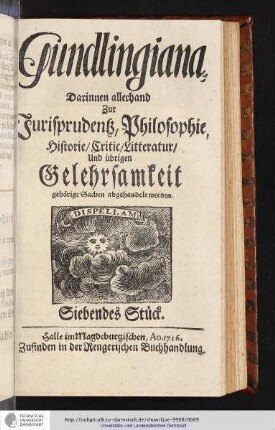 Gundlingiana Siebentes Stück