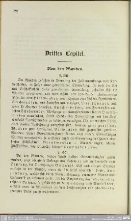 Drittes Capitel. Von den Wunden
