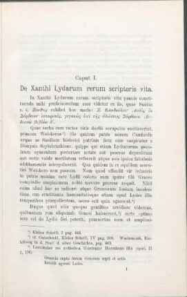 Caput I. De Xanthi Lydarum rerum scriptoris vita.
