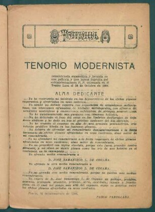 1922000500: Tenorio modernista y los asistentes