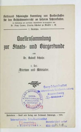 Bd. 1: Altertum und Mittelalter
