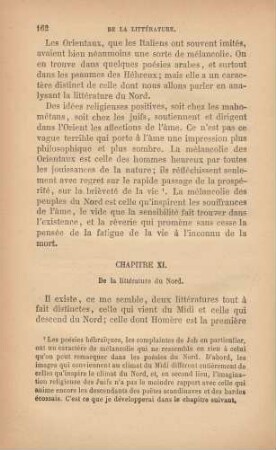 Chapitre XI. De la littérature du Nord