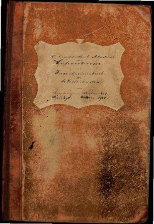 K. landwirthsch. Akademie Hohenheim, Inscriptionsbuch der Studierenden, angefangen Herbst 1881, beendigt Ostern 1901