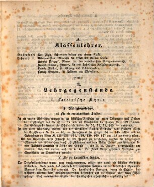 Jahresbericht über die Königlich-Bayer. Lateinische Schule und den mit ihr Verbundenen Landwirthschaftlichen und Gewerblichen Real-Kursus zu Kirchheimbolanden : im Schuljahr ... 1849/50 (1850)