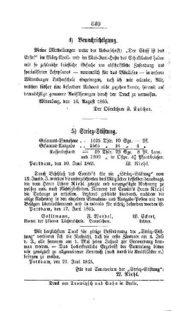 Vermischtes : Benachrichtigung