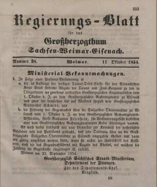 Nr. 38 : 11. Oktober 1854
