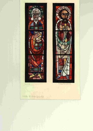 Entwürfe für zehn Glasfenster in der Katholischen St. Walpurgiskirche in Wetzlar