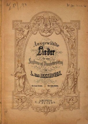 Ausgewählte Lieder für eine Singstimme mit Pianofortebegleitung