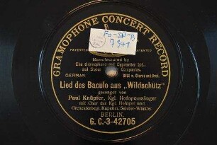 Lied des Baculo aus "Wildschütz" / [A. Lortzing]