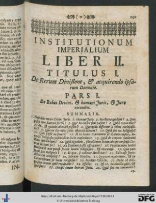 Institutionum Imperialium Liber II.