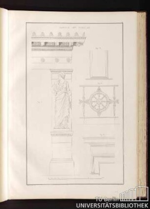 5. Details der Vorderhalle. Fig. I. Fig. II. Fig. III. Fig. IV.