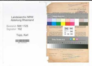 Entnazifizierung Karl Topp , geb. 04.08.1906 (Sparkassensekretaer)