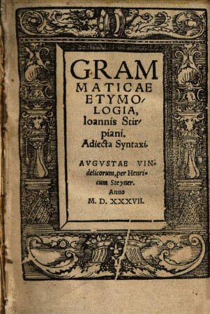 Grammaticae Etymologia, Ioannis Stirpiani