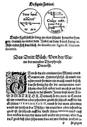 Das Dritt Buch/ Von der Natur der metallen Theophrasti Paracelsi.