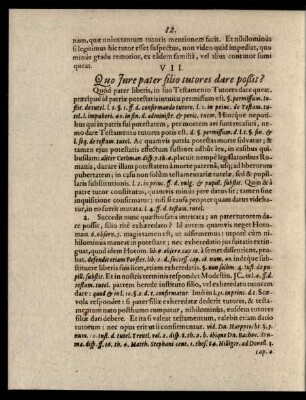 VII. Quo Iure pater filio tutores dare poßit?