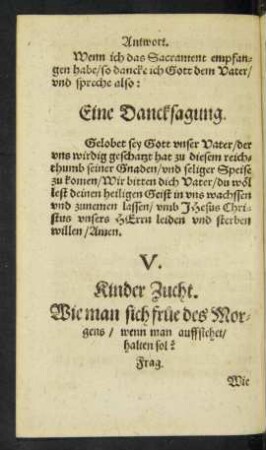 Wie man sich frue des Morgens/ wenn man auffstehet/ halten sol?