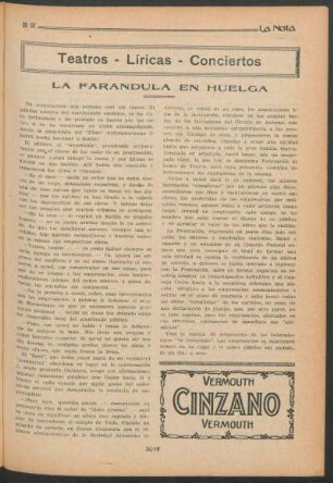 Teatros - Líricas - Conciertos : La farándula en Huelga